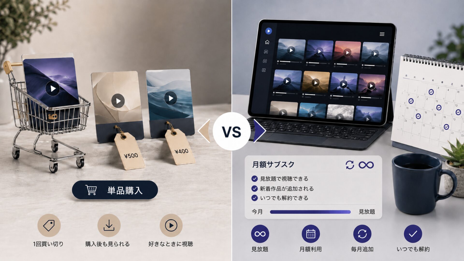 単品購入と見放題chデラックス、合うのはどっち？